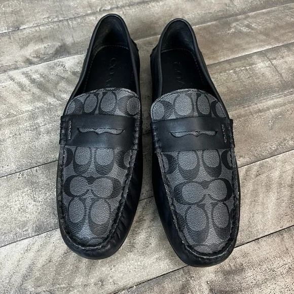 Coach Loafers Liam Driver In Signature Jacquard Sz 12D